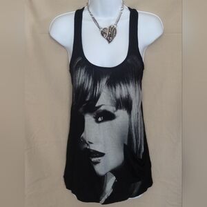 Stylish Black Graphic Tank Top